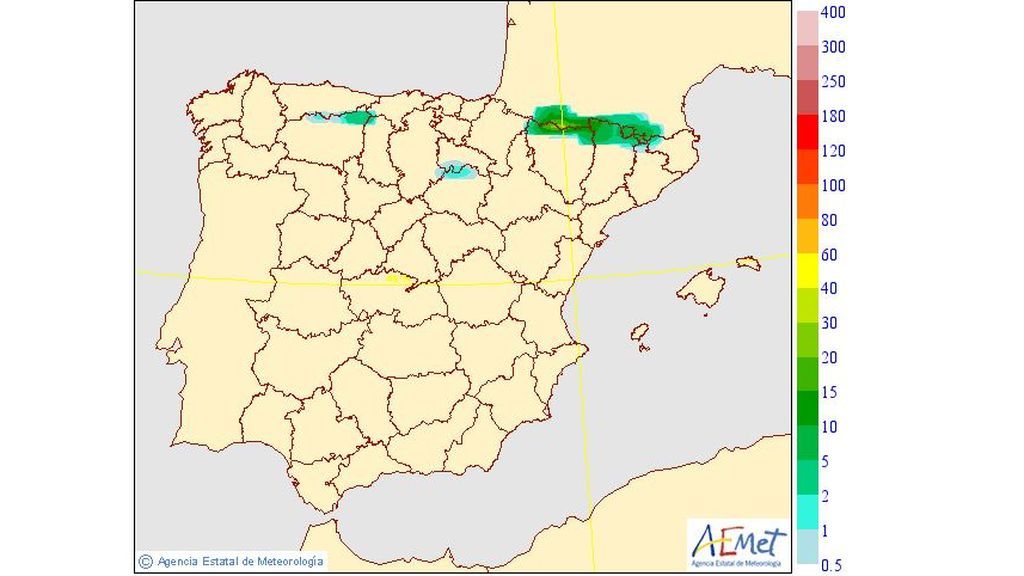 Precipitación media en forma de nieve prevista para el viernes, 17 de mayo