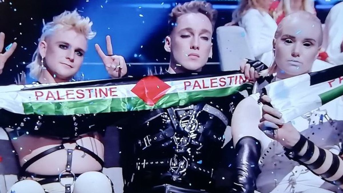 Los representantes de Islandia ondean la bandera de Palestina en Eurovisión