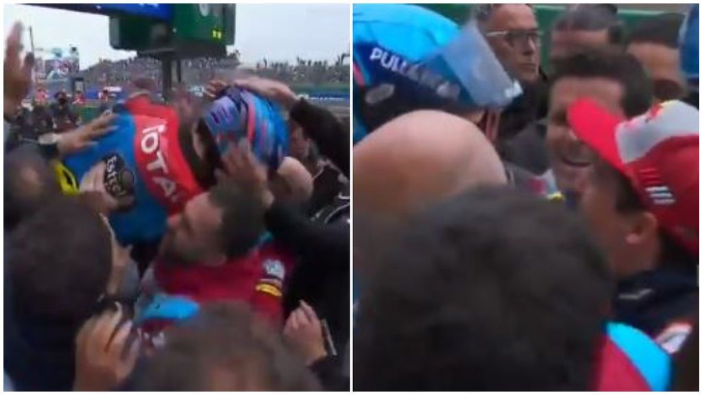 La 'loca' celebración entre los hermanos Márquez tras la victoria de Alex en Moto2