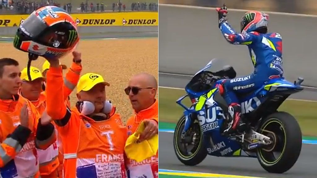 El homenaje de Álex Rins a un comisario fallecido durante el Gran Premio de Francia