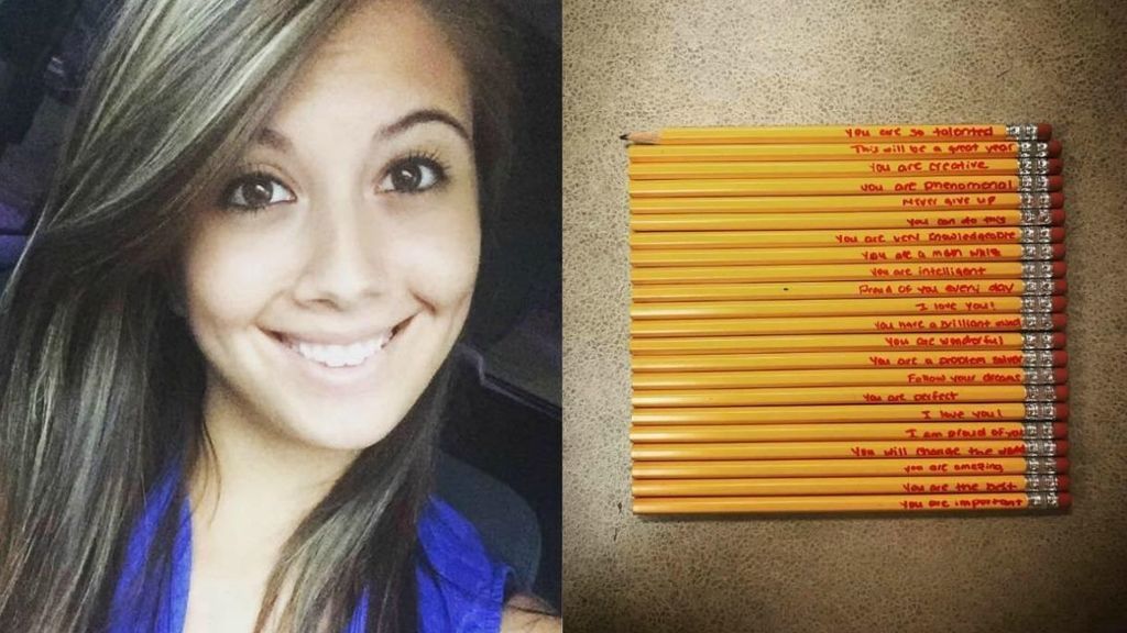 Los lápices con mensaje de un alumno conmueven a una profesora Los lápices con mensaje de un alumno conmueven a una profesora