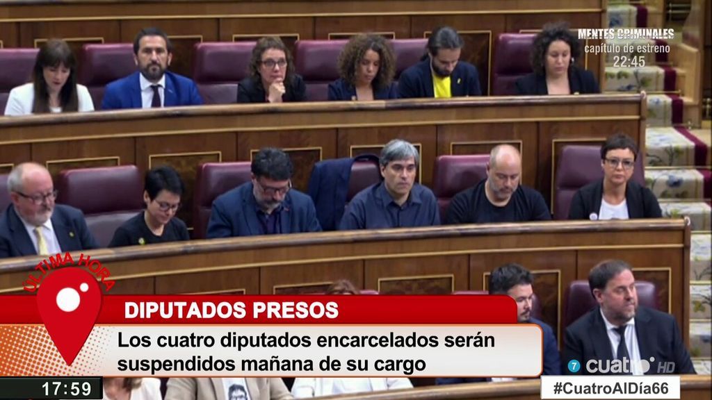 Última hora: Los diputados encarcelados serán suspendidos mañana de su cargo