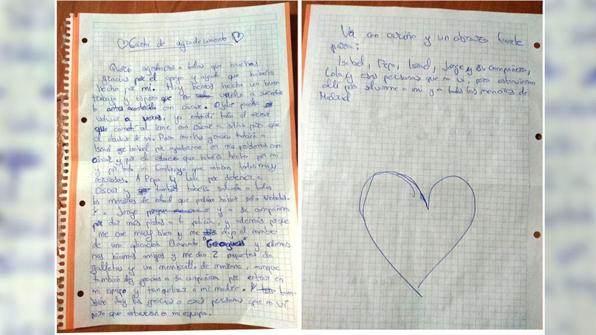 Gracias por “salvarme a mí y a todos los menores”: emotiva carta a la Policía de un menor con Asperger, víctima de abusos sexuales