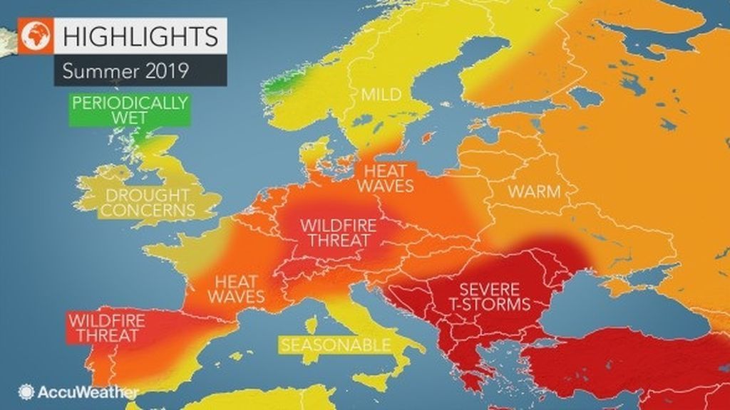 Previsión general del verano 2019 en Europa / AccuWeather