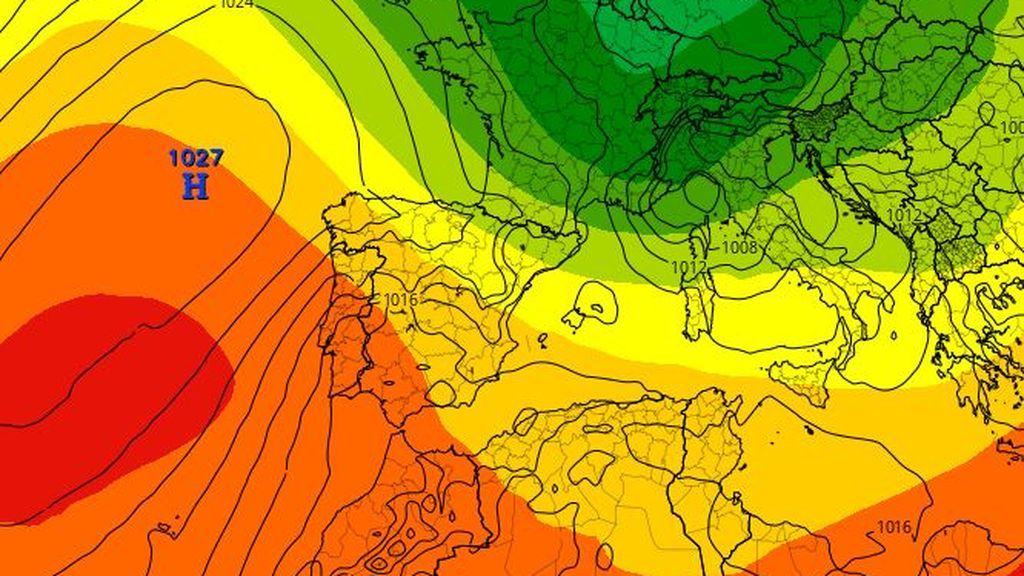 Previsión a 500 mb para el miércoles según el modelo ECMWF