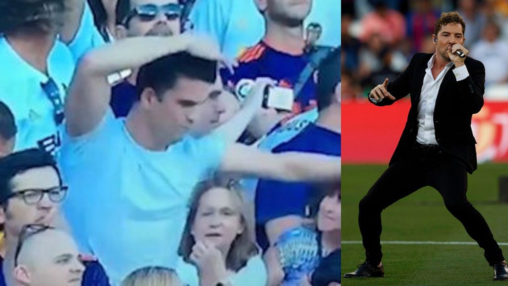 El baile viral de un aficionado del Valencia durante la actuación de Bisbal en la final de la Copa del Rey El baile viral de un aficionado del Valencia durante la actuación de Bisbal en la final de la Copa del Rey