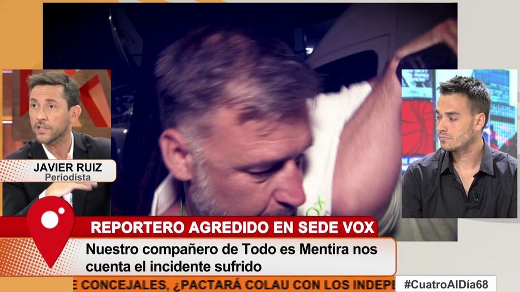 El apoyo de Javier Ruiz a David Moreno tras la agresión sufrida a la salida de la sede de Vox