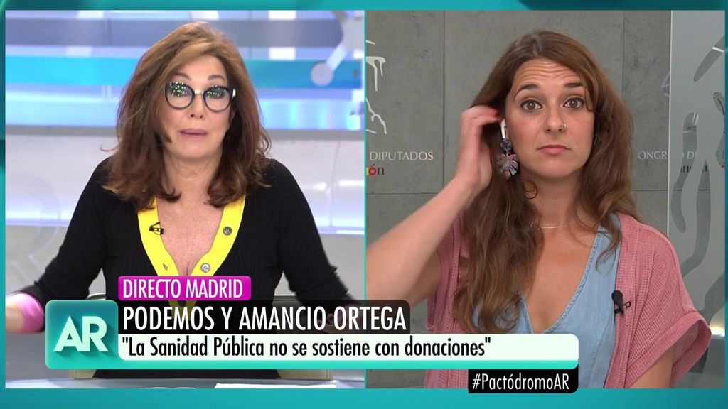 La discusión de Ana Rosa y la portavoz de Podemos por la donación de Amancio Ortega: "Me parece una falacia"