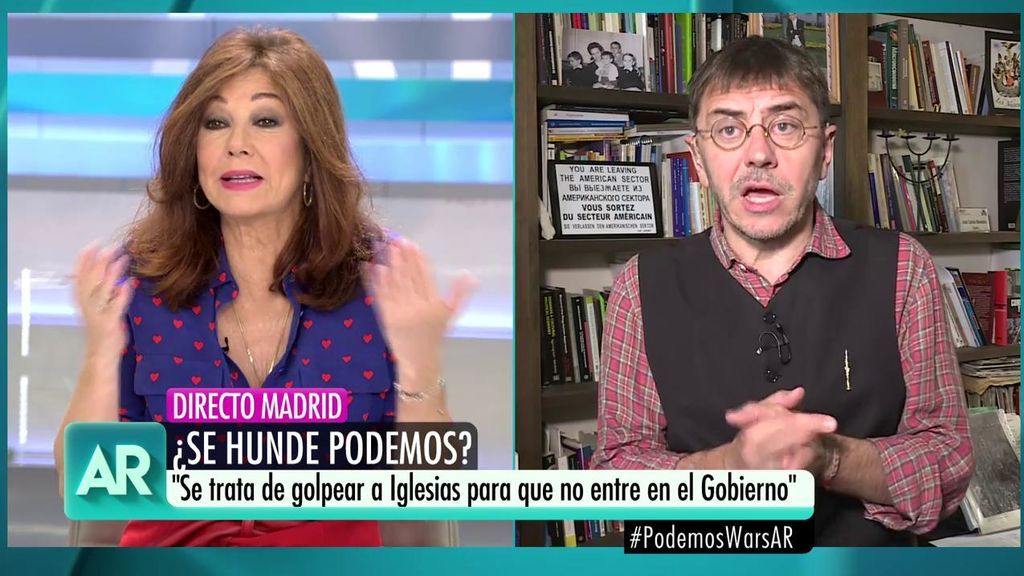 El pique entre Ana Rosa y Monedero: "Sin los medios de comunicación no existiríais"