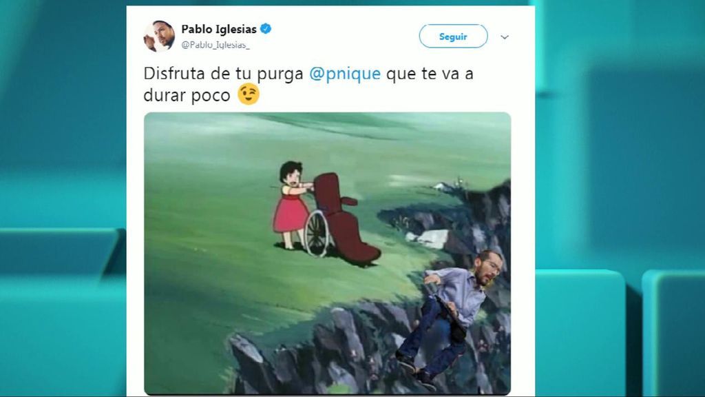 Pablo Iglesias se burla de la "purga" de Echenique con un tuit sobre Heidi