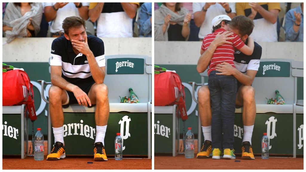 El hijo de Nicolas Mahut salta a abrazar a su padre tras su última derrota en Roland Garros El hijo de Nicolas Mahut salta a abrazar a su padre tras su última derrota en Roland Garros