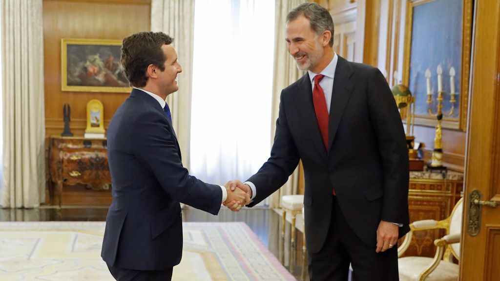 Pablo Casado, recibido por el rey en Zarzuela