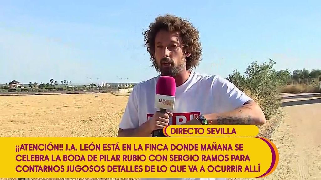 J.A. León trae los últimos detalles de la boda de Sergio Ramos y Pilar Rubio: las imágenes de la noria, de la carpa y el saludo del futbolista