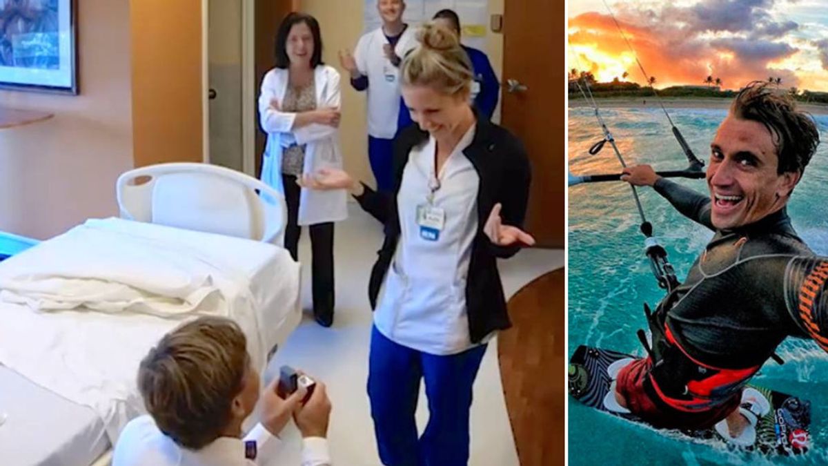 Un campeón mundial de kitesurf pide matrimonio a la enfermera que le salvó la vida hace tres años Un campeón mundial de kitesurf pide matrimonio a la enfermera que le salvó la vida hace tres años