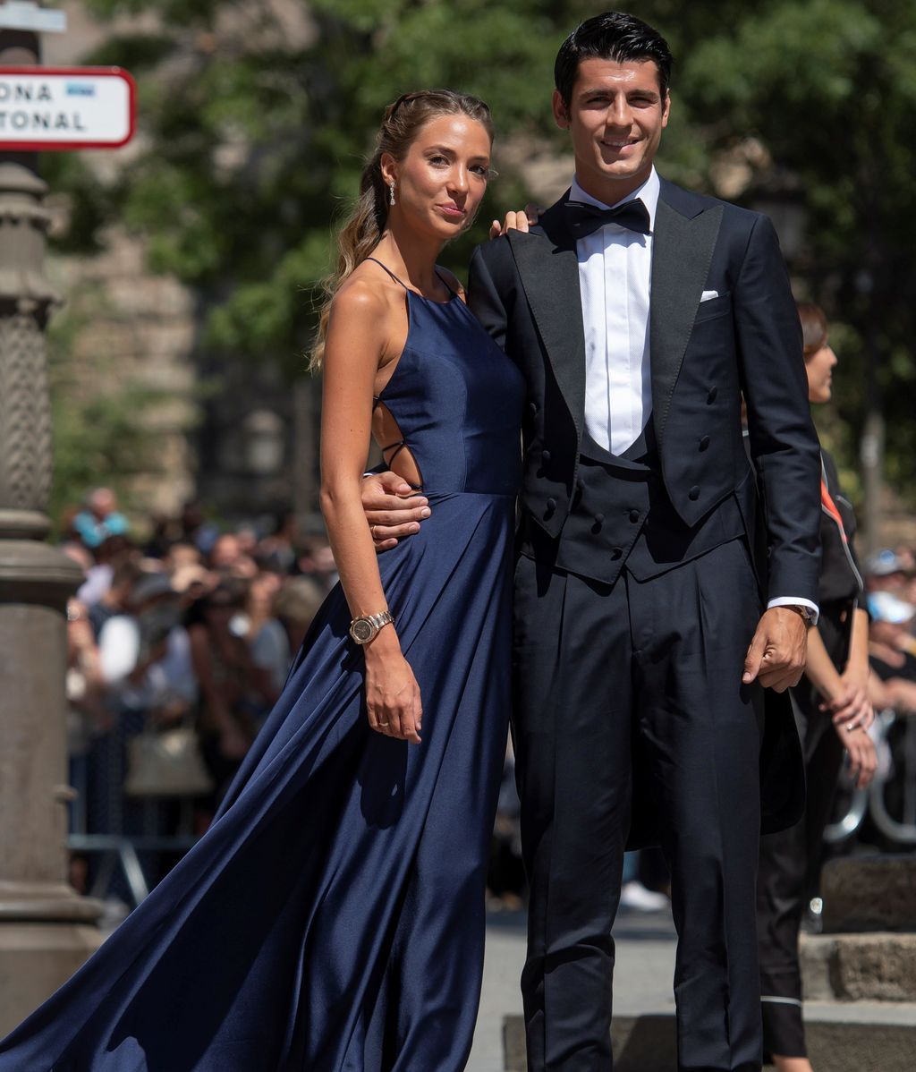 El futbolista Alvaro Morata y su esposa Alice Campello