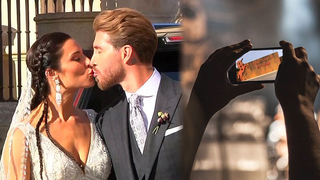 Grabar con el móvil en la boda de Sergio Ramos y Pilar Rubio: rebeldía o traición, vota