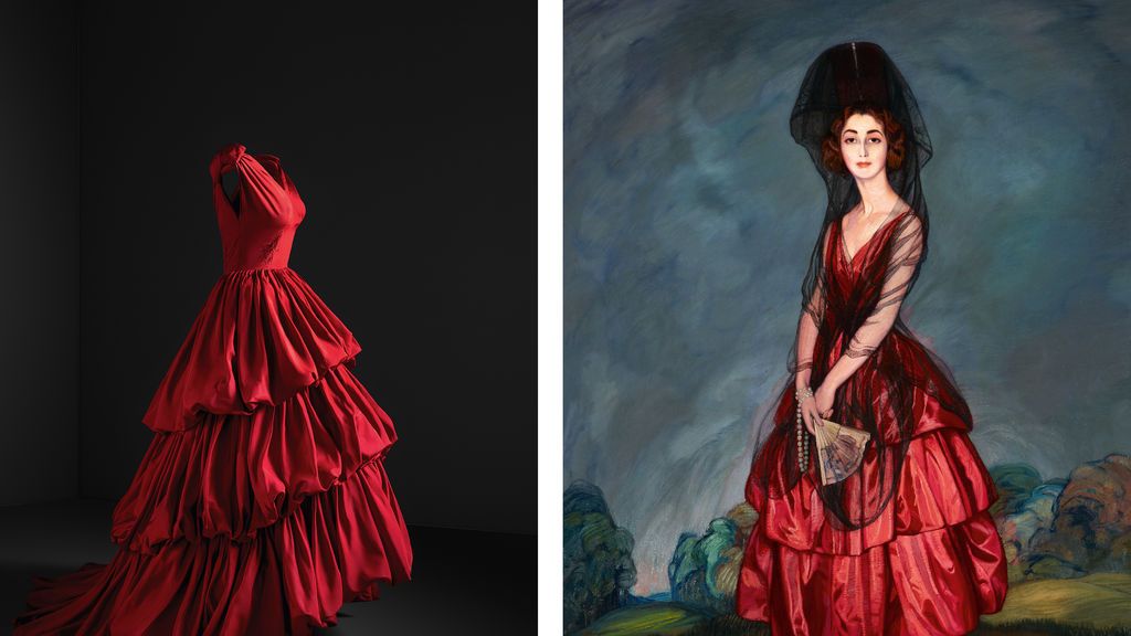 vestido rojo con zurbaran xxxxx