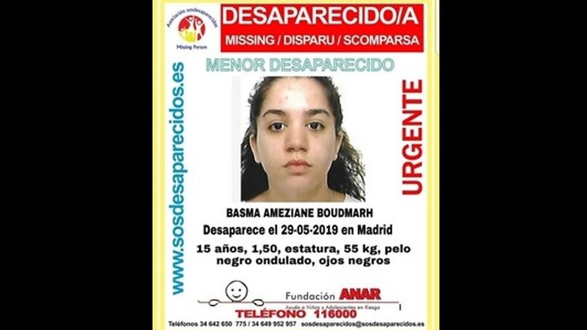Buscan a Basma, una menor de 15 años desparecida desde hace 19 días en Madrid