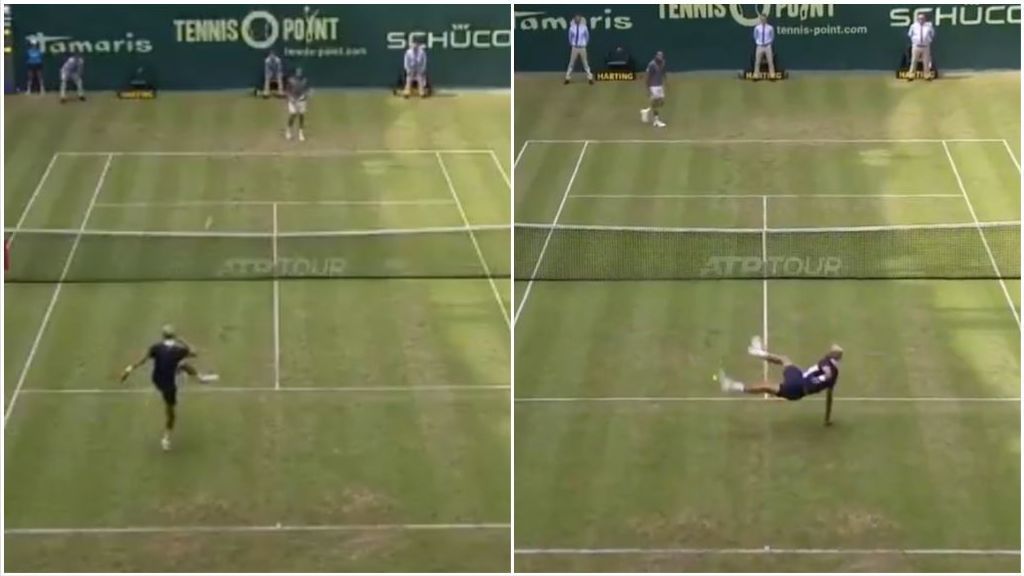 El divertido momento en el que los tenistas Tsonga y Paire cambian la raqueta por el pie en pleno partido El divertido momento en el que los tenistas Tsonga y Paire cambian la raqueta por el pie en pleno partido