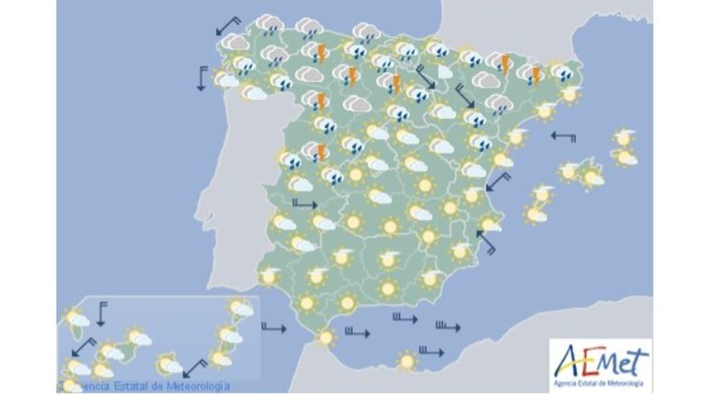 Mapa de predicción previsto para el jueves, 20 de junio / Aemet