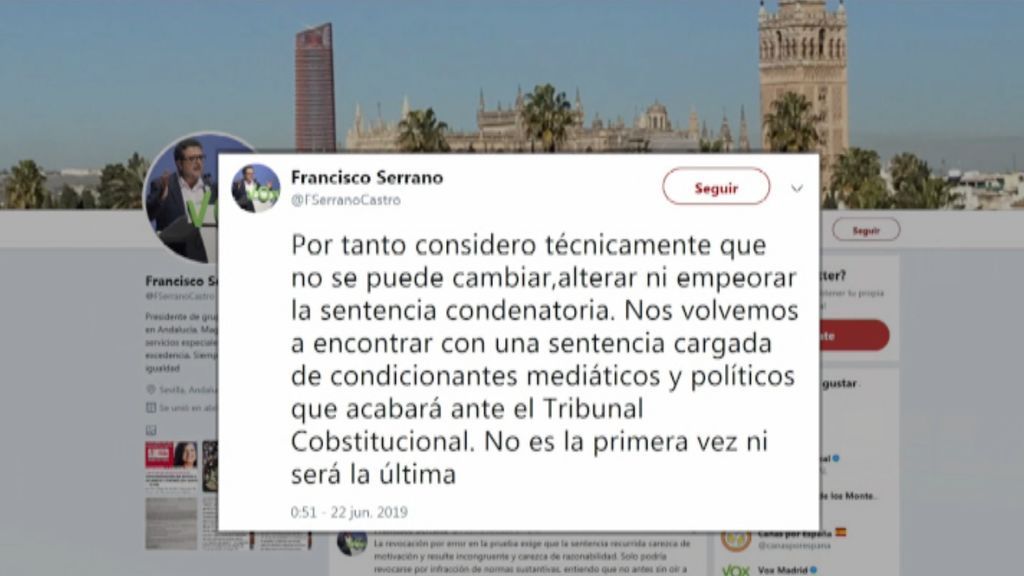 El presidente de Vox en Andalucía asegura que la sentencia de La Manada está plagada de irregularidades