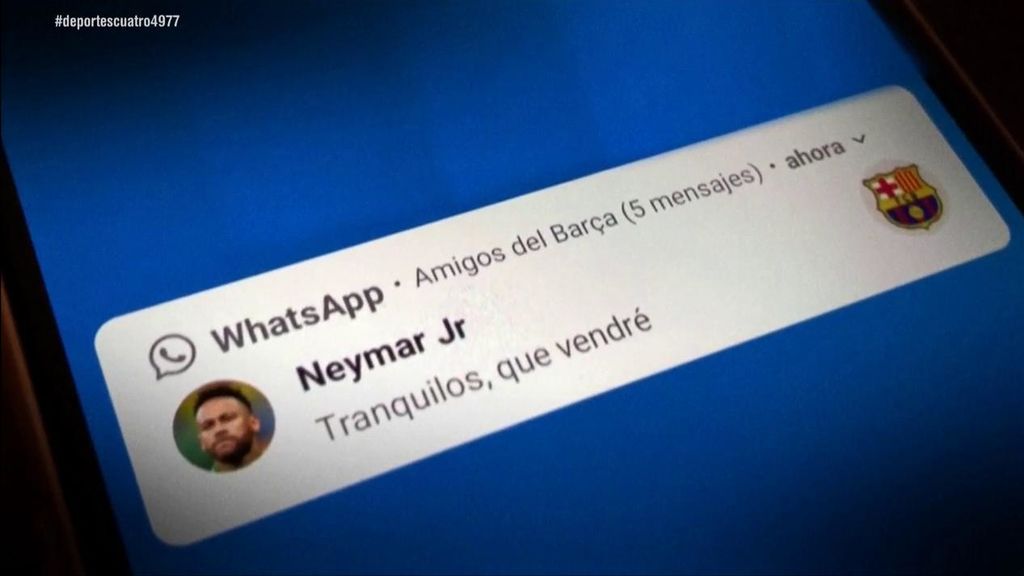 "Tranquilos que vendré", el mensaje de Neymar a sus amigos del Barça "Tranquilos que vendré", el mensaje de Neymar a sus amigos del Barça
