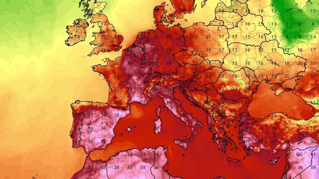 Temperaturas máximas previstas para el sábado, 29 de junio / Tropical Tidbits