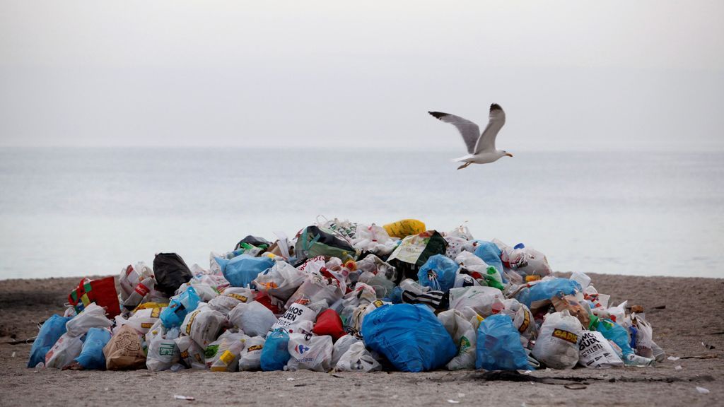Montones de basura a la espera de ser recogidos en todo el litoral
