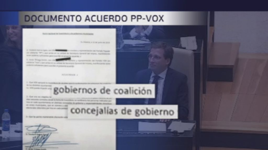 Vox hace público el acuerdo secreto con el PP y en el que sí había concejalías de gobierno