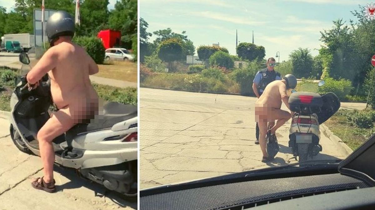 Ola de calor: la Policía pilla a un hombre conduciendo desnudo su moto