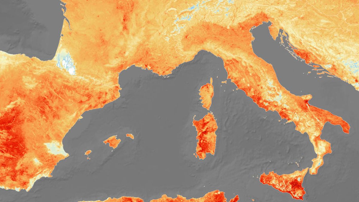 La sofocante ola de calor que cubre Europa, a vista de satélite