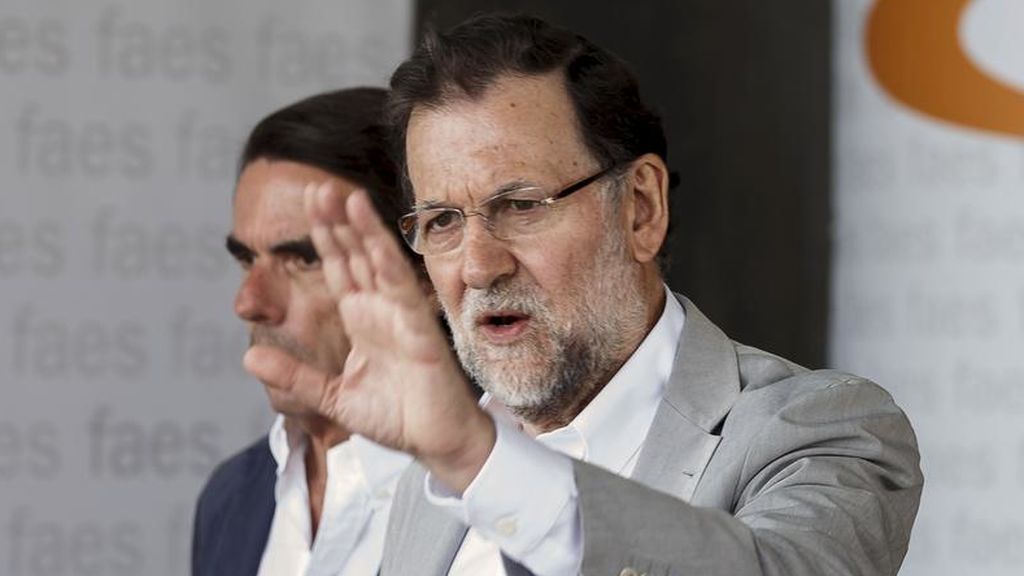 Rajoy y Aznar en el campus FAES en 2015