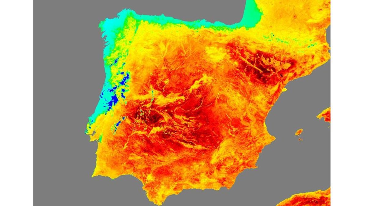 “¡Caliente!”. Así define la Agencia Espacial Europea la ola de calor en España