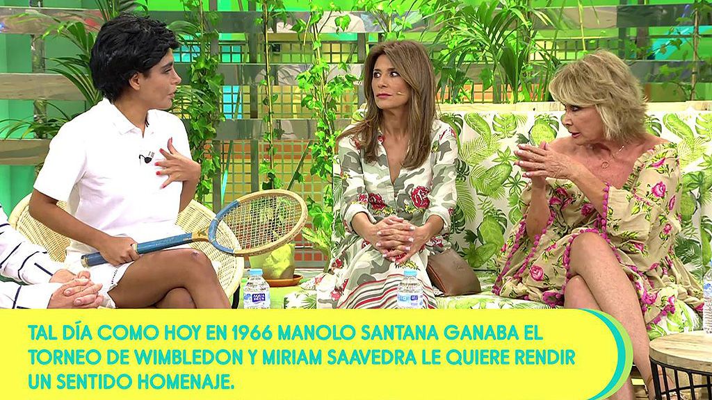 Miriam Saavedra se convierte en Manolo Santana y Mila le advierte: "Es el padre de mi hija"