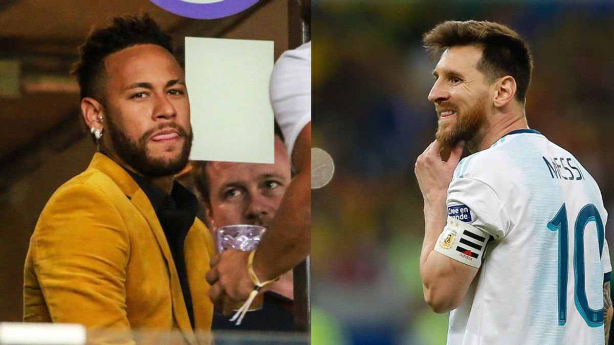 El encuentro de Messi y Neymar tras el Brasil-Argentina de la Copa América El encuentro de Messi y Neymar tras el Brasil-Argentina de la Copa América