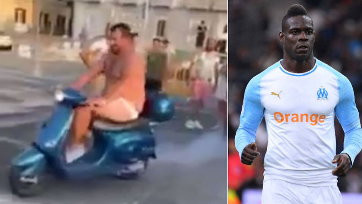 La última de Mario Balotelli: Desafía al dueño de un bar a tirarse desnudo en scooter al río a cambio de 2000 euros