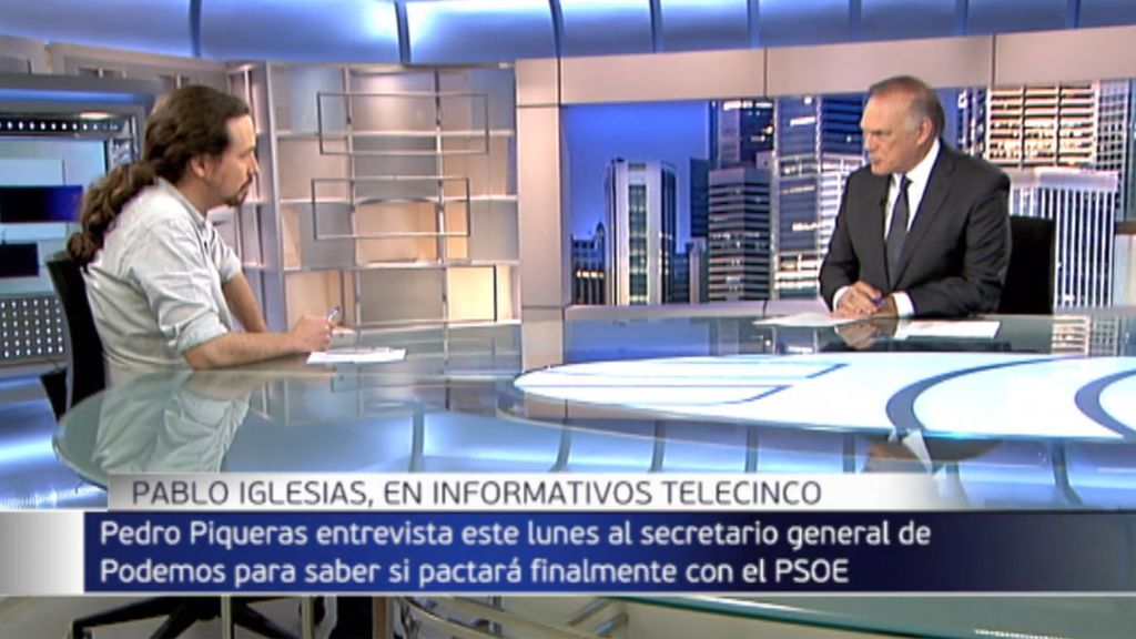 Pedro Piqueras entrevista a Pablo Iglesias en la víspera a su reunión con Sánchez