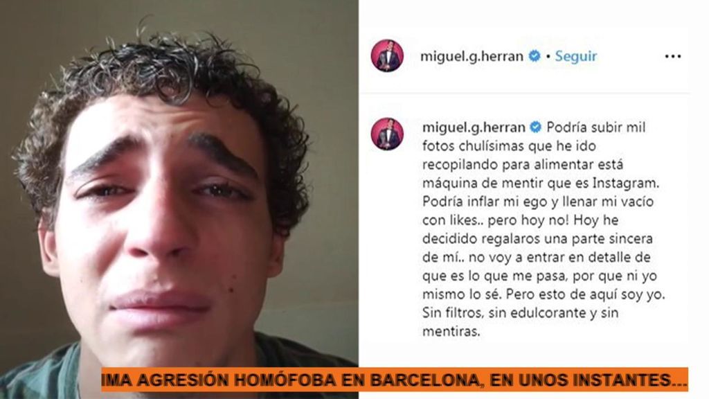 El actor Miguel Herrán causa polémica al subir un vídeo en el que sale llorando en Instagram