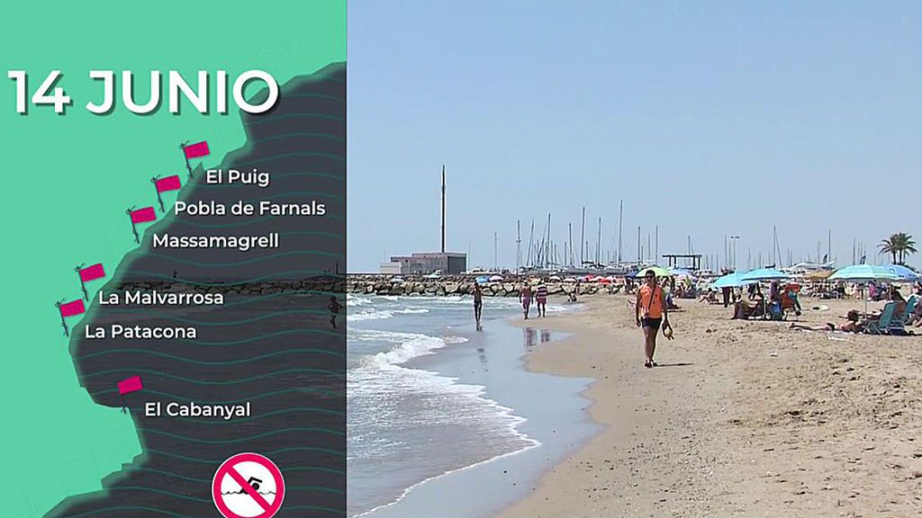 Continua el cierre de playas en Valencia por la presencia de bacterias fecales