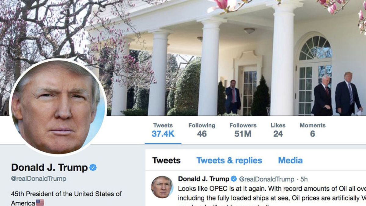 Trump no puede bloquear en twitter, es ilegal