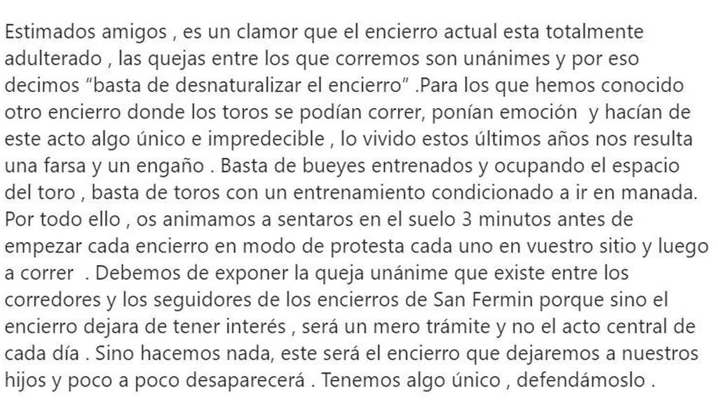 2019 CUL TWEET PROTESTA SAN FERMIN