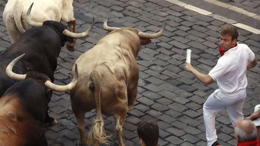 Los toros de Nuñez del Cubillo protagonizan un encierro emocionante y fluido con un corneado