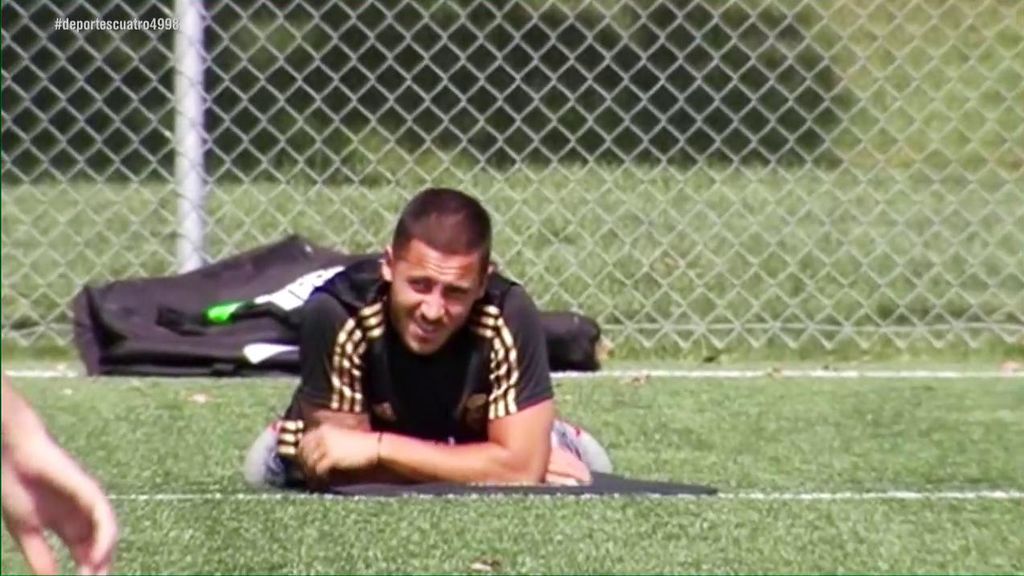 Hazard sufre el método Dupont: El belga se mostró muy cansado durante el entrenamiento del Real Madrid