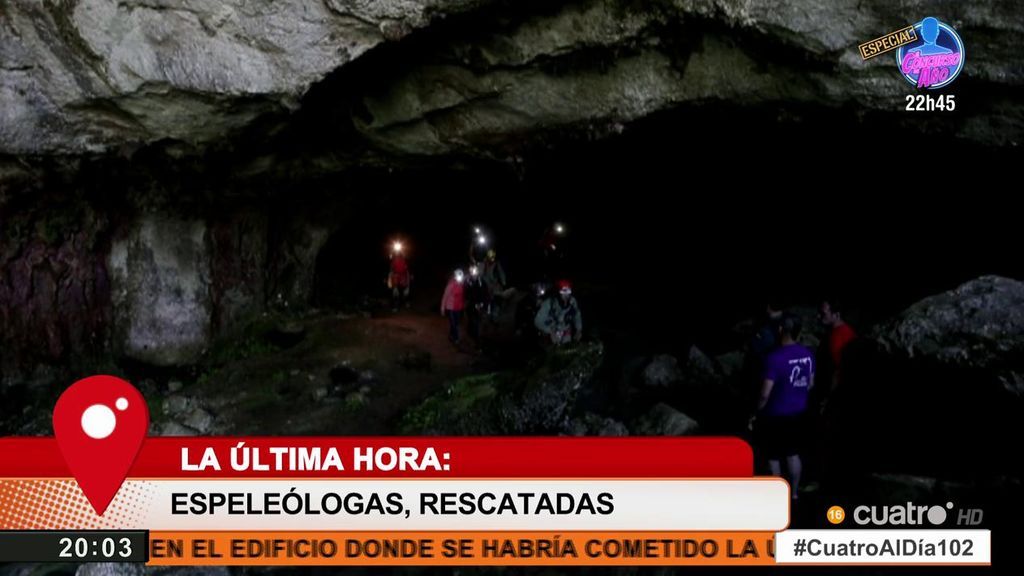 Primeras imágenes de las espeleólogas perdidas en la cueva de Covento
