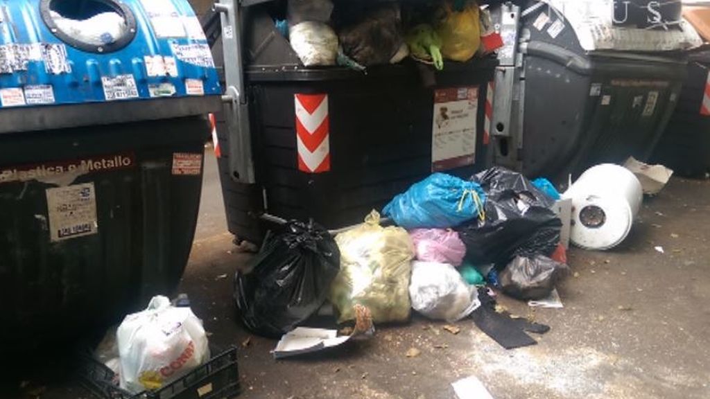 Las calles de Roma llenas de basura