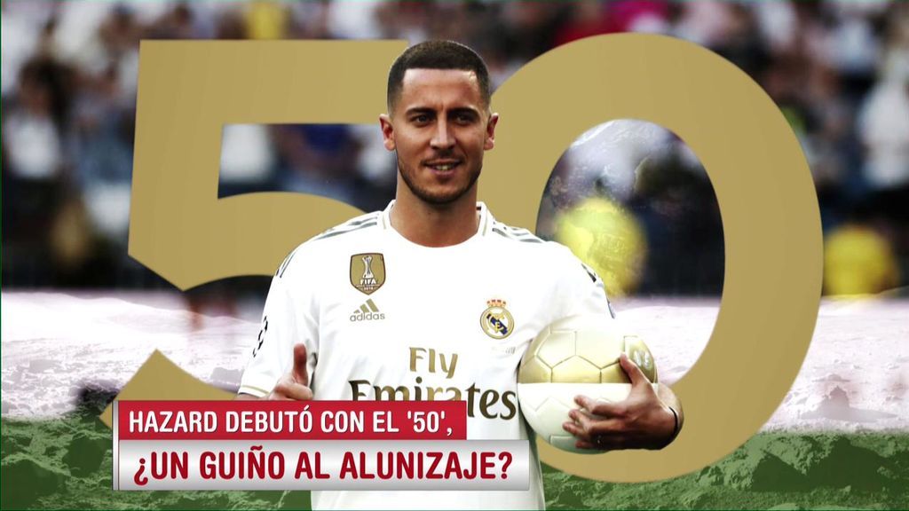 El guiño de Hazard al aniversario de la llegada del hombre a la luna: Debut con el Real Madrid con el número 50