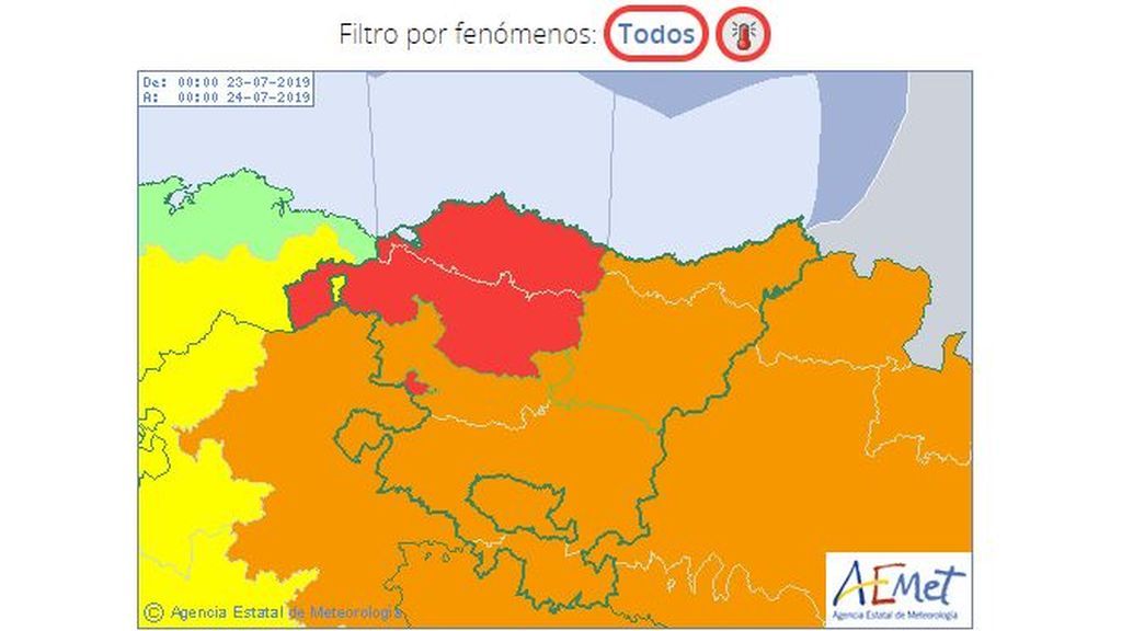 Aviso rojo en la provincia de Vizcaya por riesgo extremo / Aemet