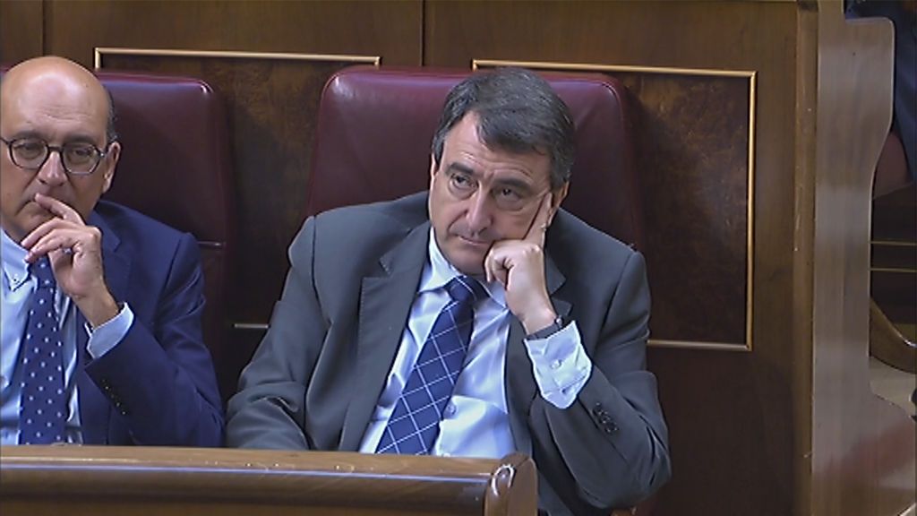 El gesto de Aitor Esteban durante el discurso de Rivera, vivo reflejo del debate de investidura