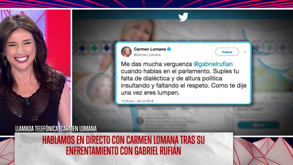 Carmen Lomana llama lumpen a Rufián