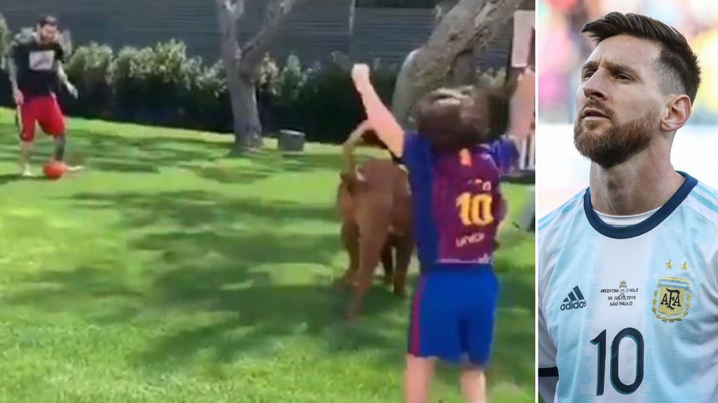 La alegría de los hijos de Messi al jugar junto a su padre y su perro a la pelota: "Que no te la quite, pásala" La alegría de los hijos de Messi al jugar junto a su padre y su perro a la pelota: "Que no te la quite, pásala"